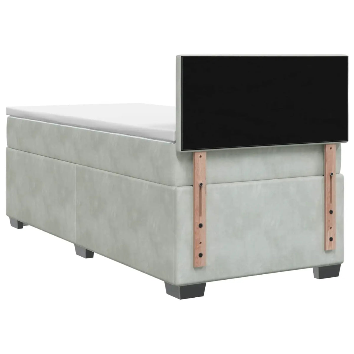 Lit de box spring avec matelas et LED Gris clair Simple Velours - XIOS