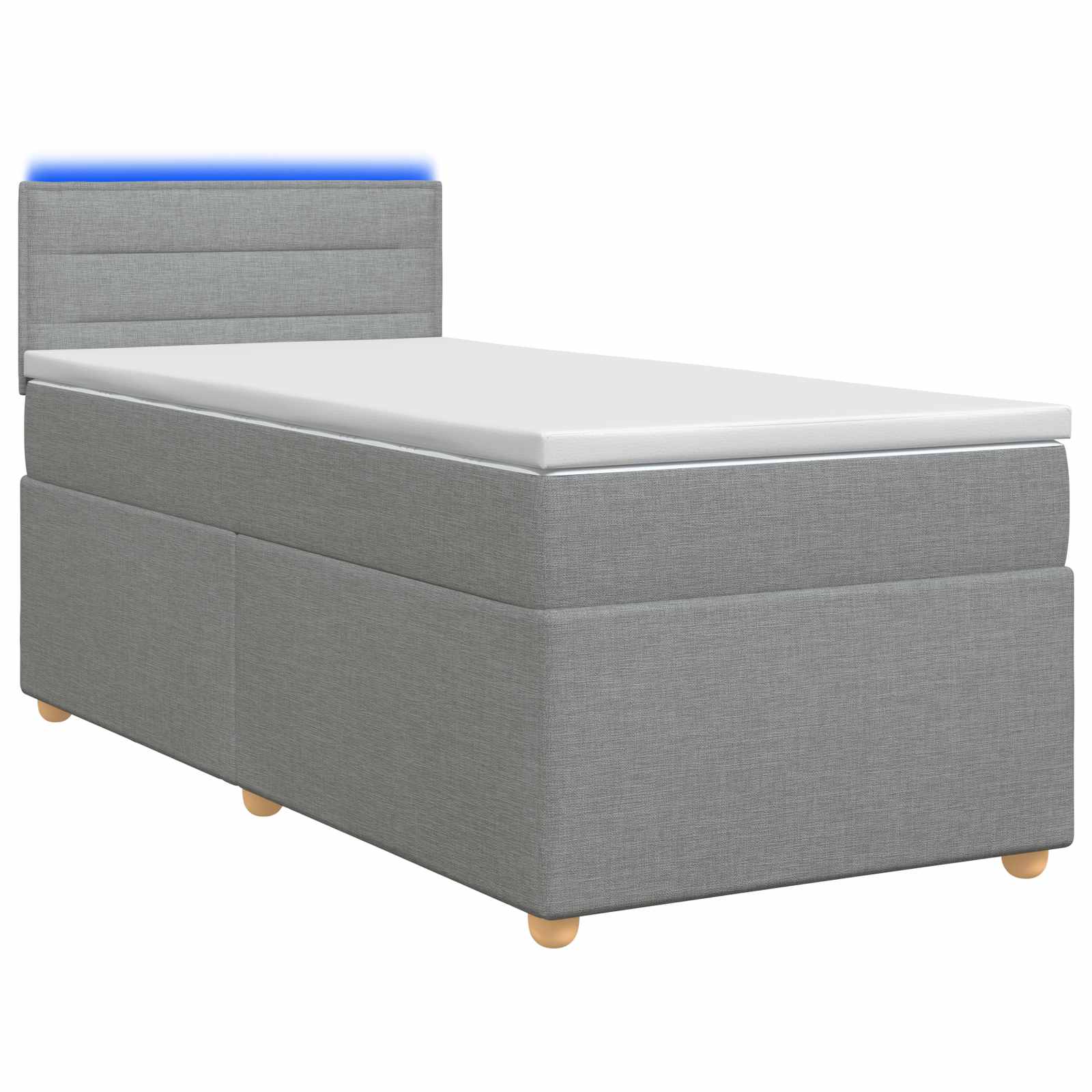 Lit boxspring avec matelas Gris clair 80 x 200 cm Tissu - XIOS