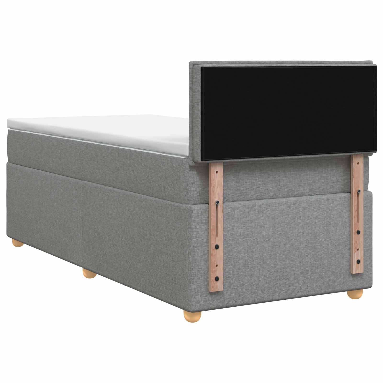 Lit boxspring avec matelas Gris clair 80 x 200 cm Tissu - XIOS