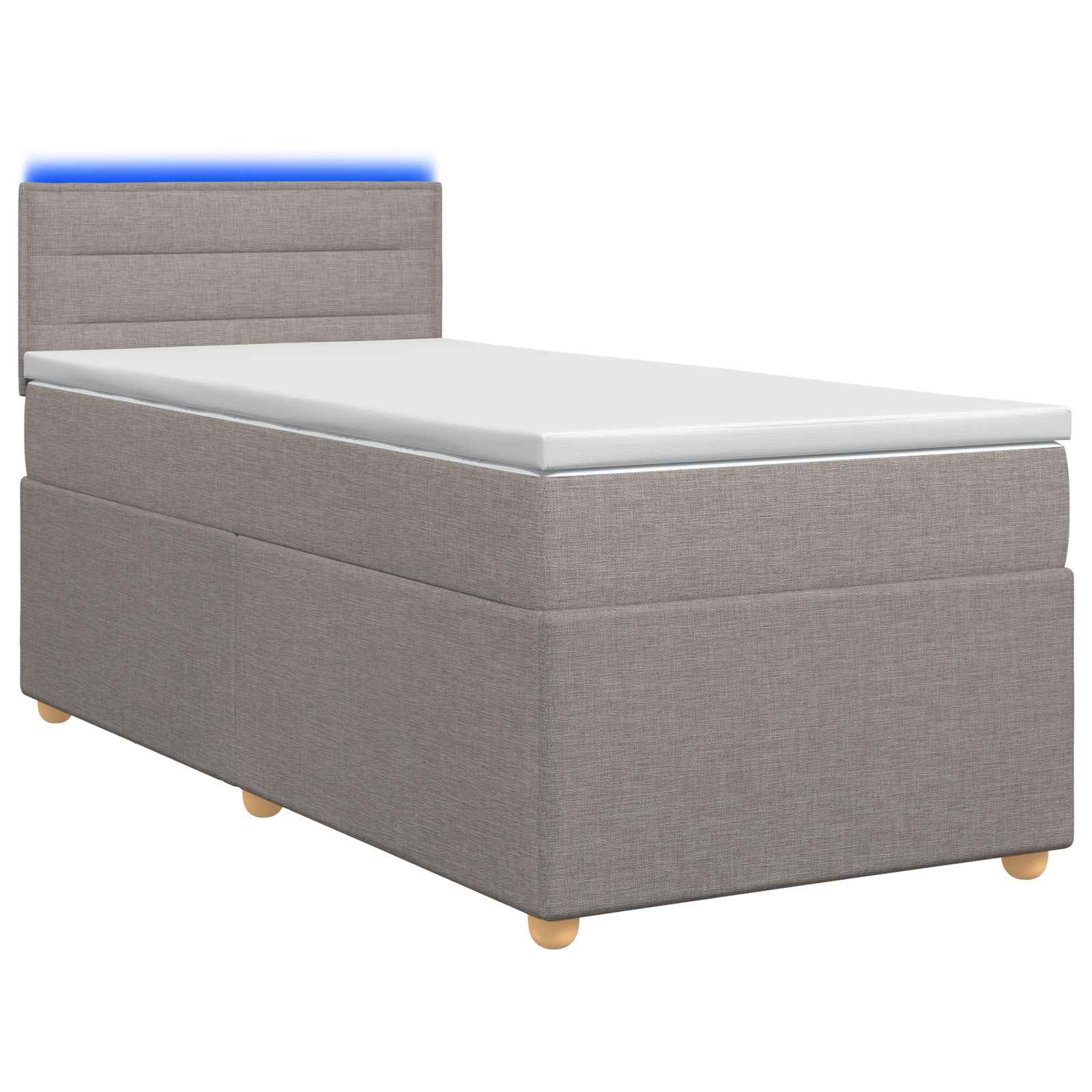 Lit boxspring avec matelas Taupe 80 x 200 cm Tissu - XIOS