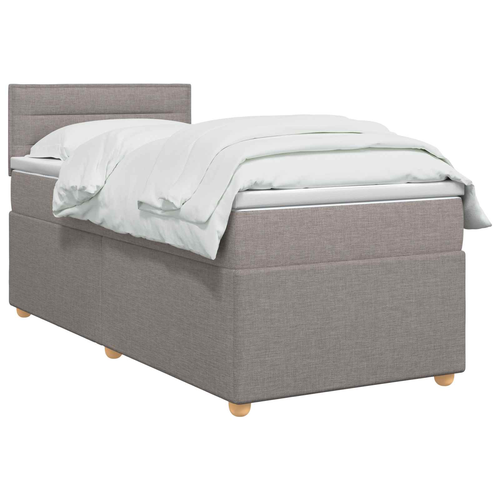 Lit boxspring avec matelas Taupe 80 x 200 cm Tissu - XIOS