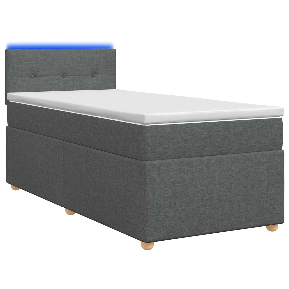 Lit boxspring avec matelas Gris foncé 80 x 200 cm Tissu