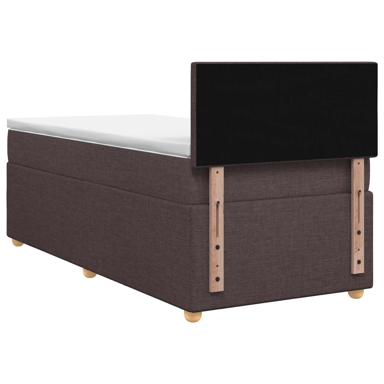Lit boxspring avec matelas Marron foncé 80 x 200 cm Tissu - XIOS