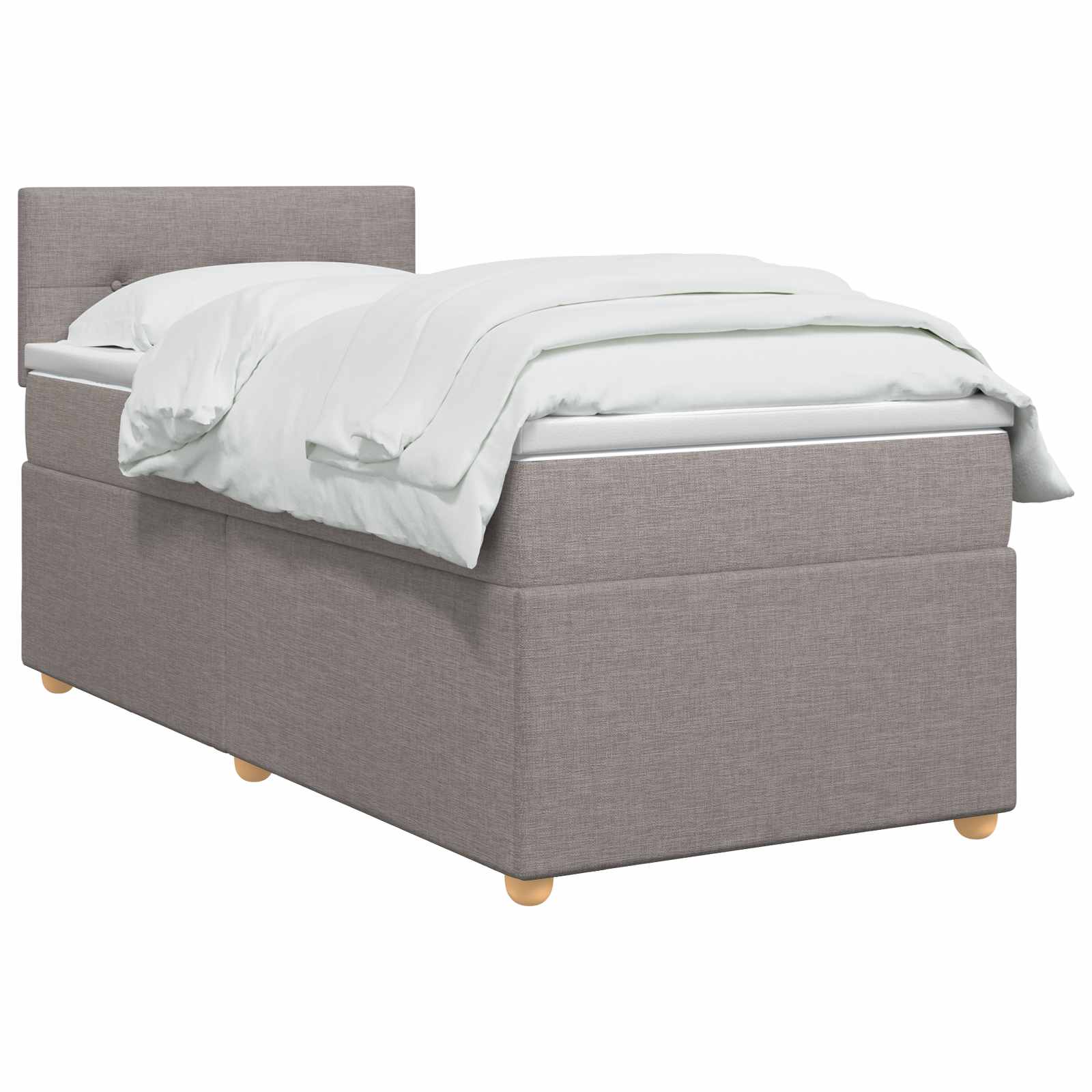 Lit boxspring avec matelas Taupe 90 x 190 cm Tissu