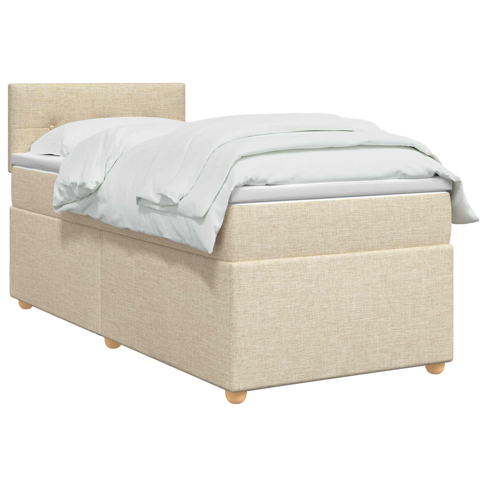 Lit boxspring avec matelas Crème 90 x 190 cm Tissu - XIOS