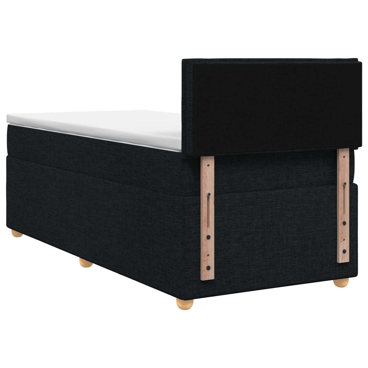 Lit boxspring avec matelas Noir 90 x 200 cm Tissu