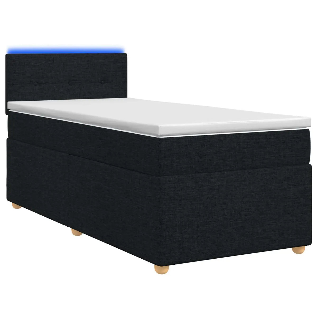 Lit boxspring avec matelas Noir 90 x 200 cm Tissu - XIOS