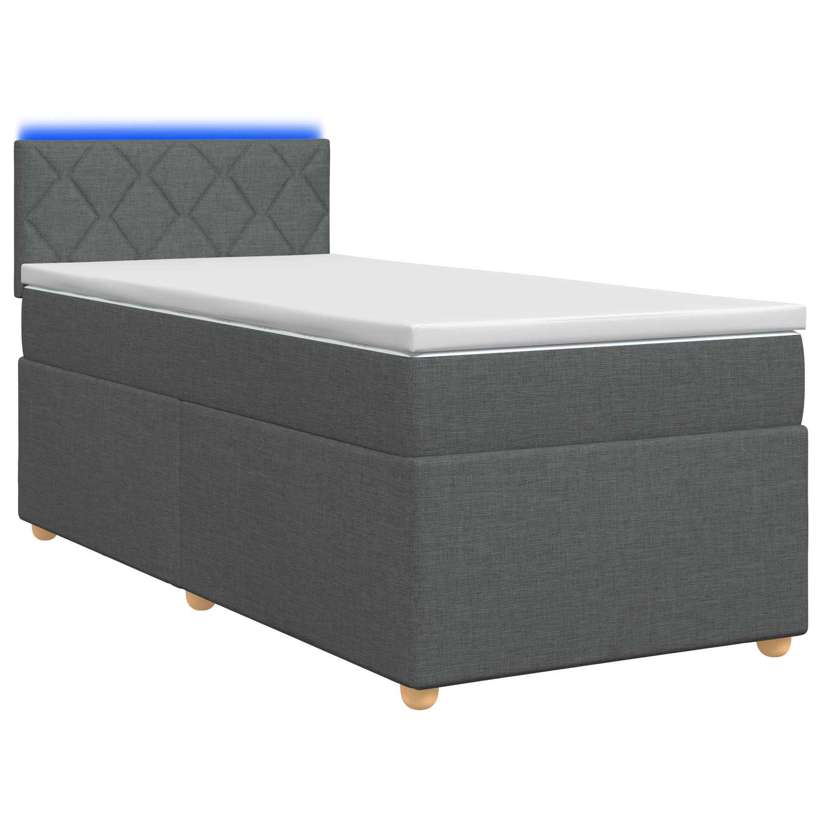 Lit boxspring avec matelas Gris foncé 90 x 200 cm Tissu - XIOS