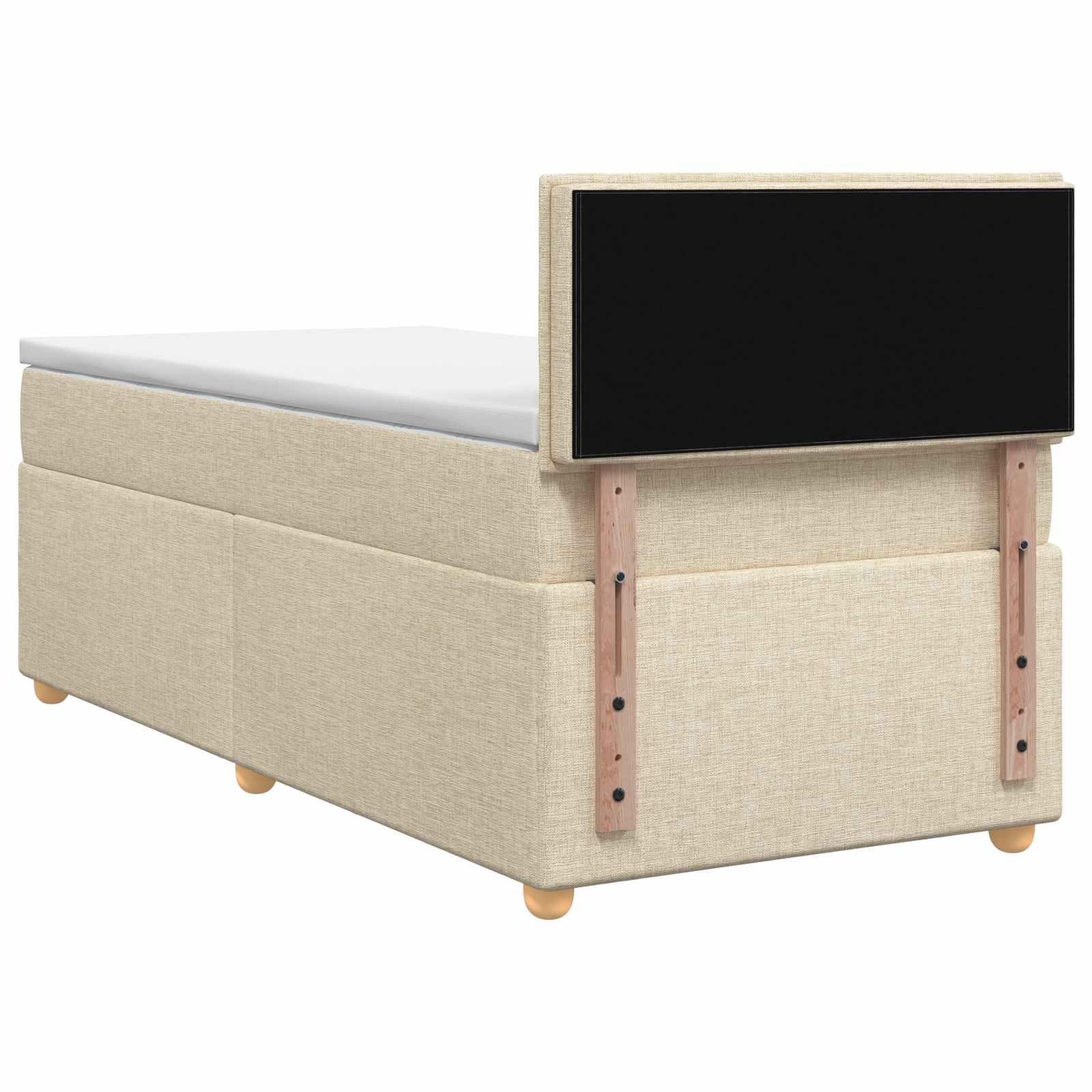 Lit boxspring avec matelas Crème 100 x 200 cm Tissu - XIOS