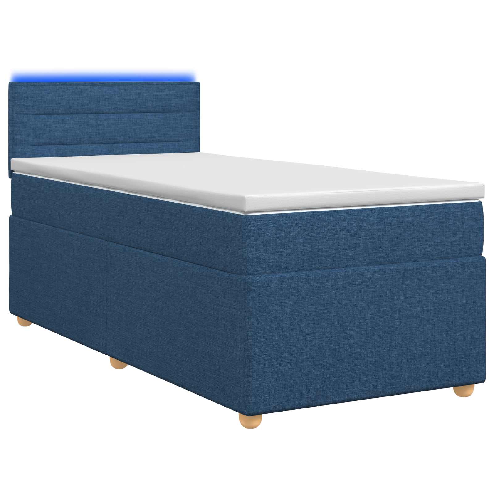 Lit boxspring avec matelas Bleu 100 x 200 cm Tissu - XIOS