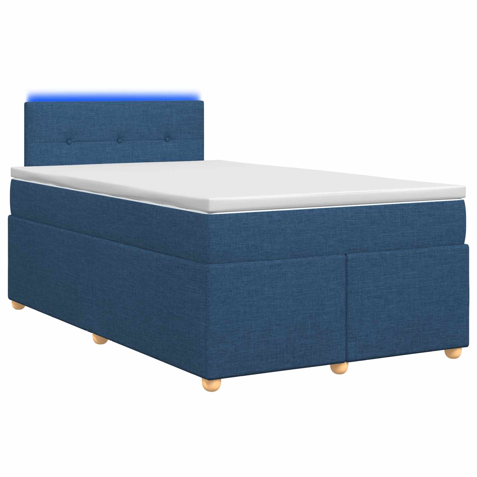 Lit boxspring avec matelas Bleu 120 x 190 cm Tissu