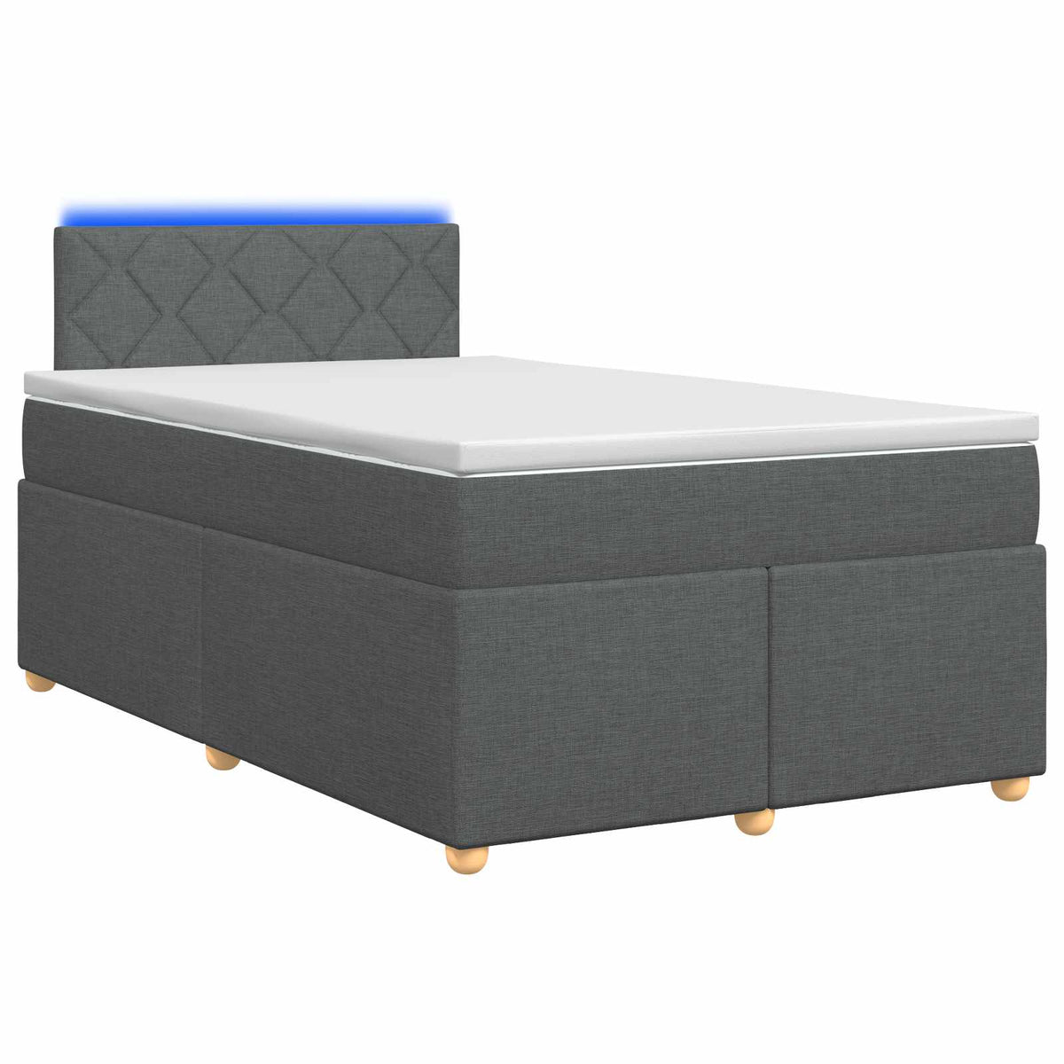 Lit boxspring avec matelas Gris foncé 120 x 190 cm Tissu