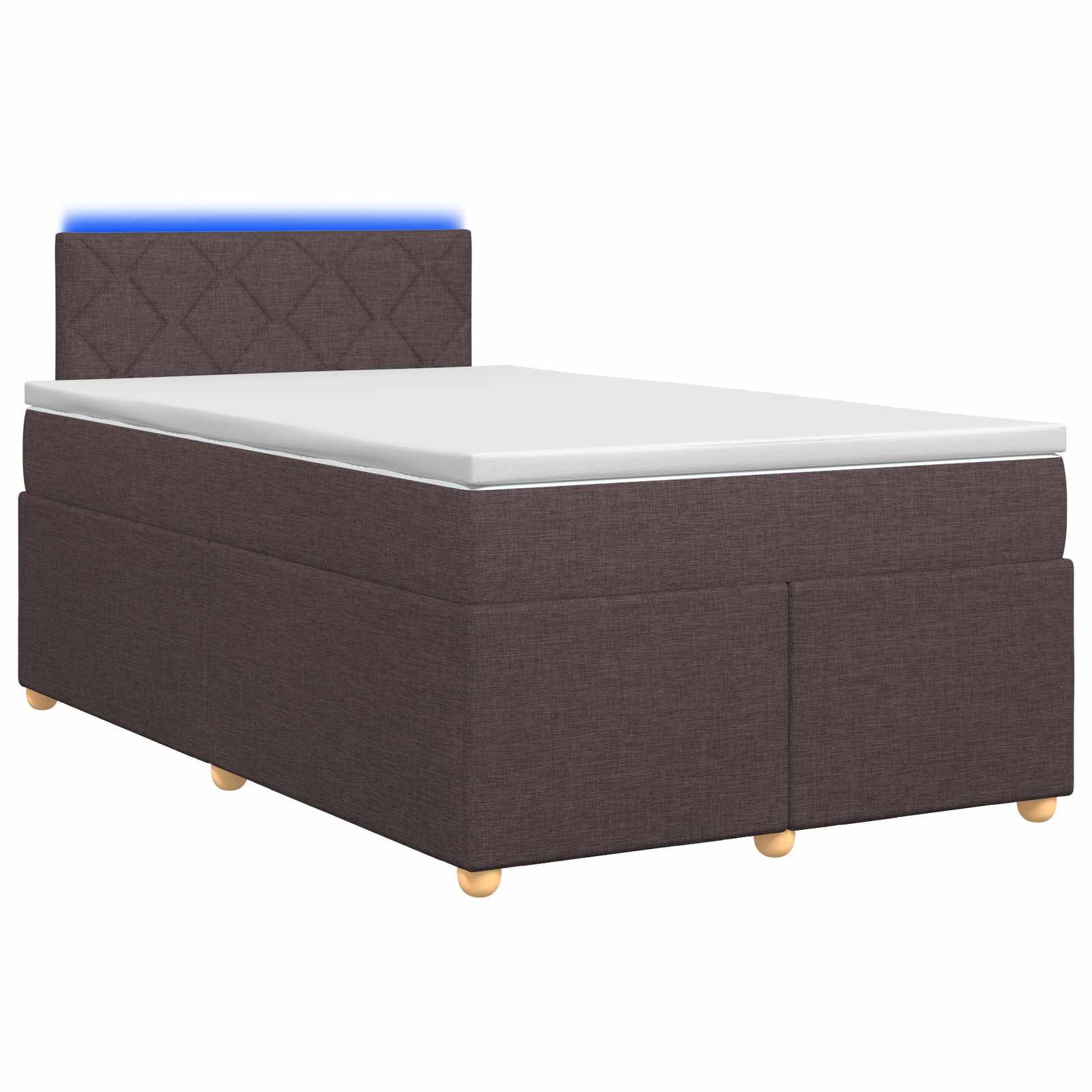 Lit boxspring avec matelas Marron foncé 120 x 190 cm Tissu