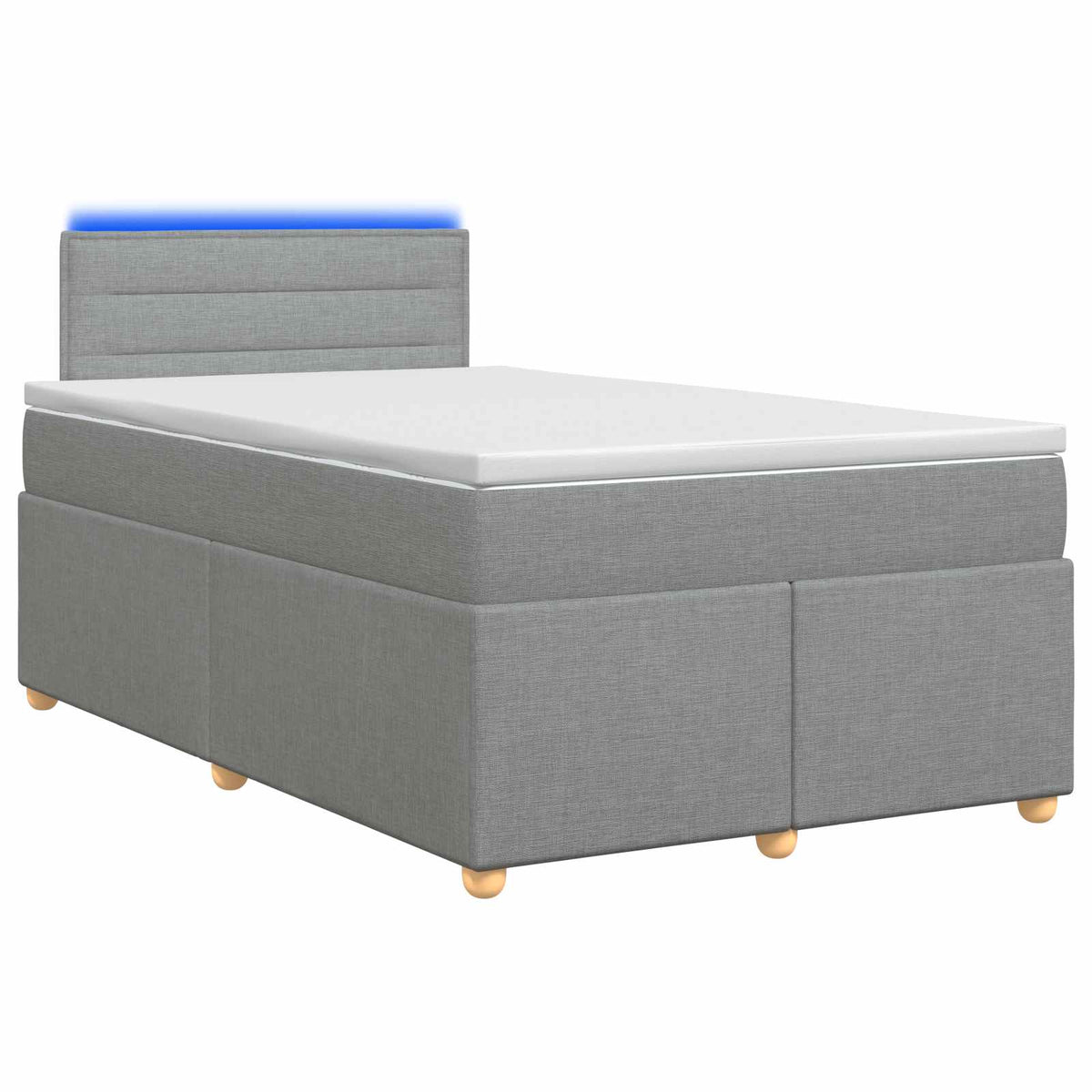 Lit boxspring avec matelas Gris clair 120 x 200 cm Tissu