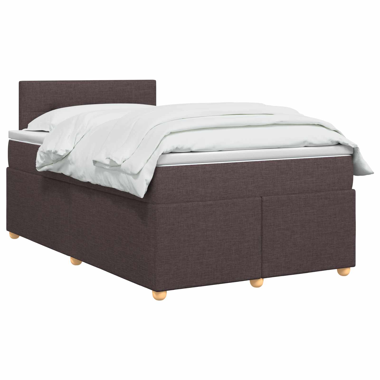 Lit boxspring avec matelas Marron foncé 120 x 200 cm Tissu - XIOS
