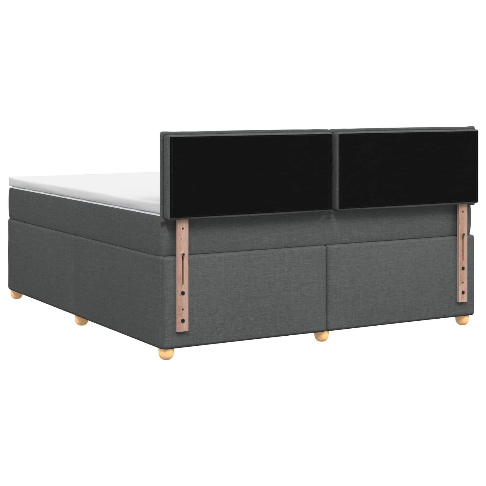 Lit boxspring avec matelas Gris foncé 140 x 190 cm Tissu - XIOS