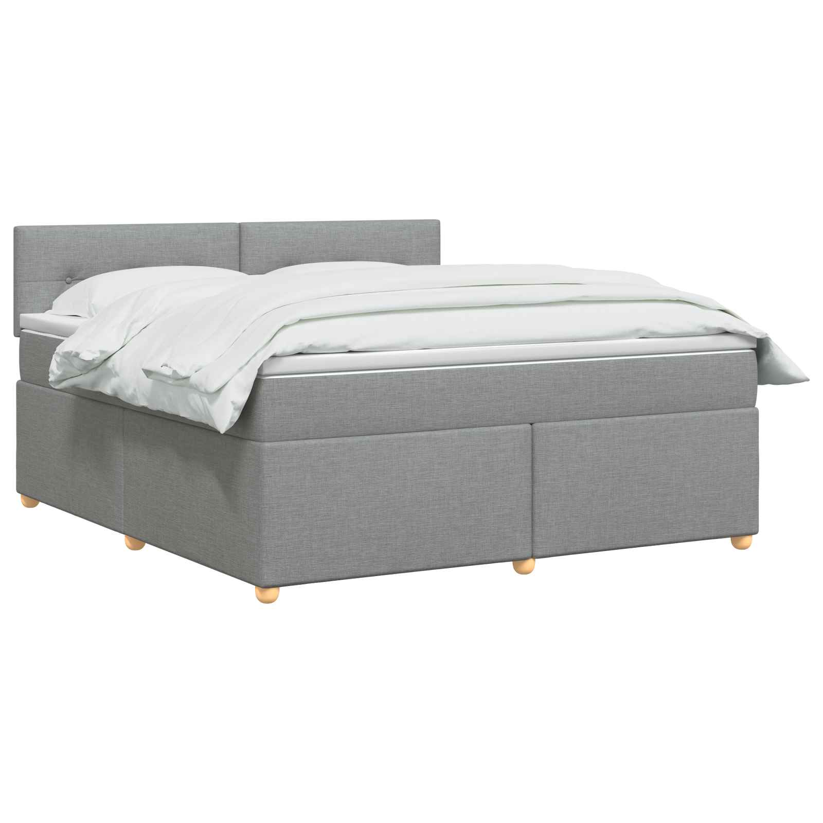 Lit boxspring avec matelas Gris clair 140 x 190 cm Tissu - XIOS