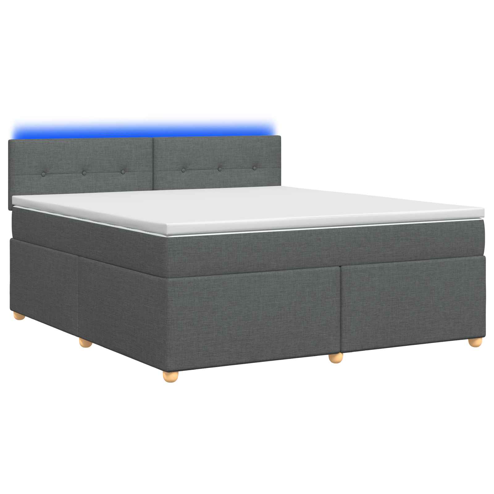 Lit boxspring avec matelas Gris foncé 140 x 190 cm Tissu - XIOS