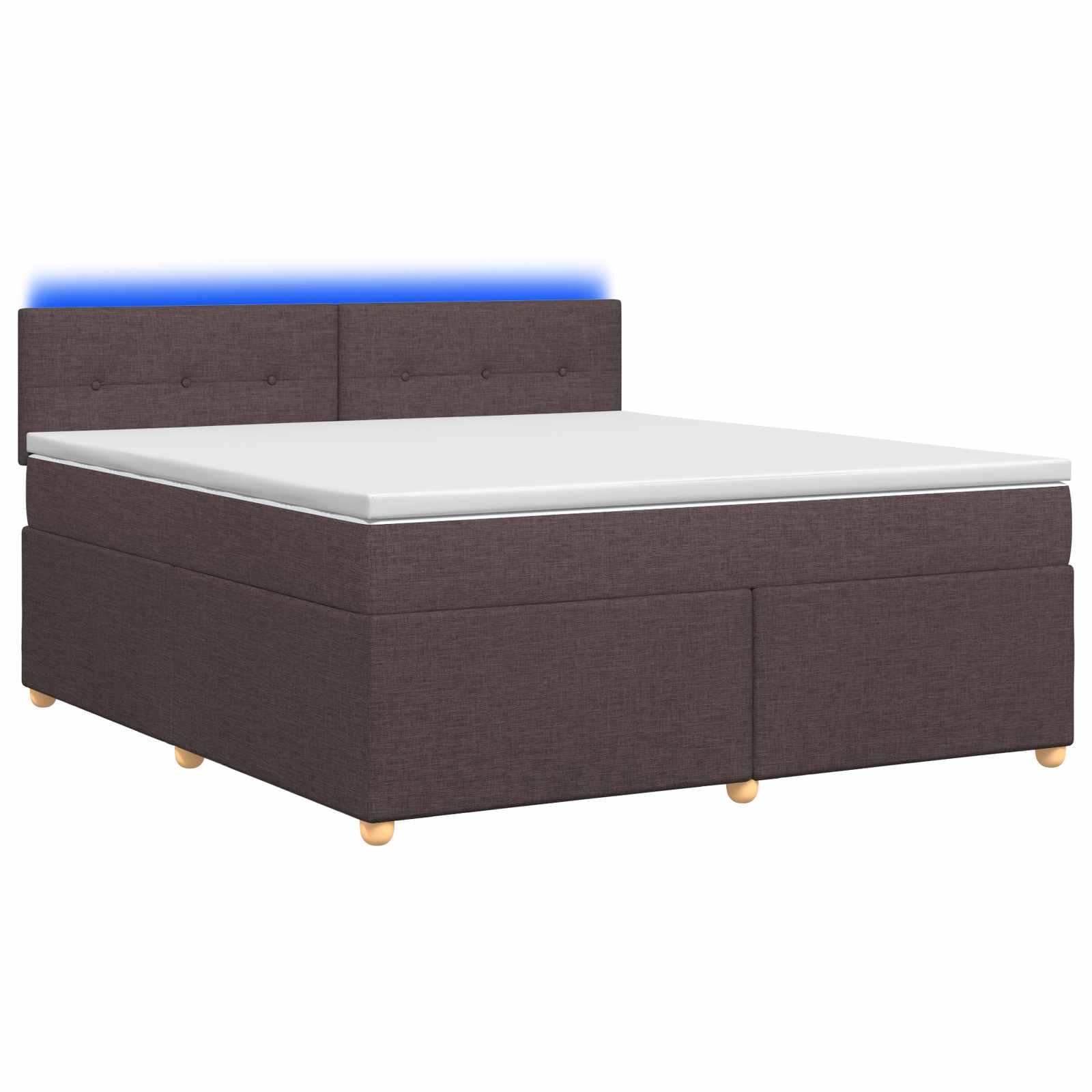 Lit boxspring avec matelas Marron foncé 140 x 190 cm Tissu - XIOS