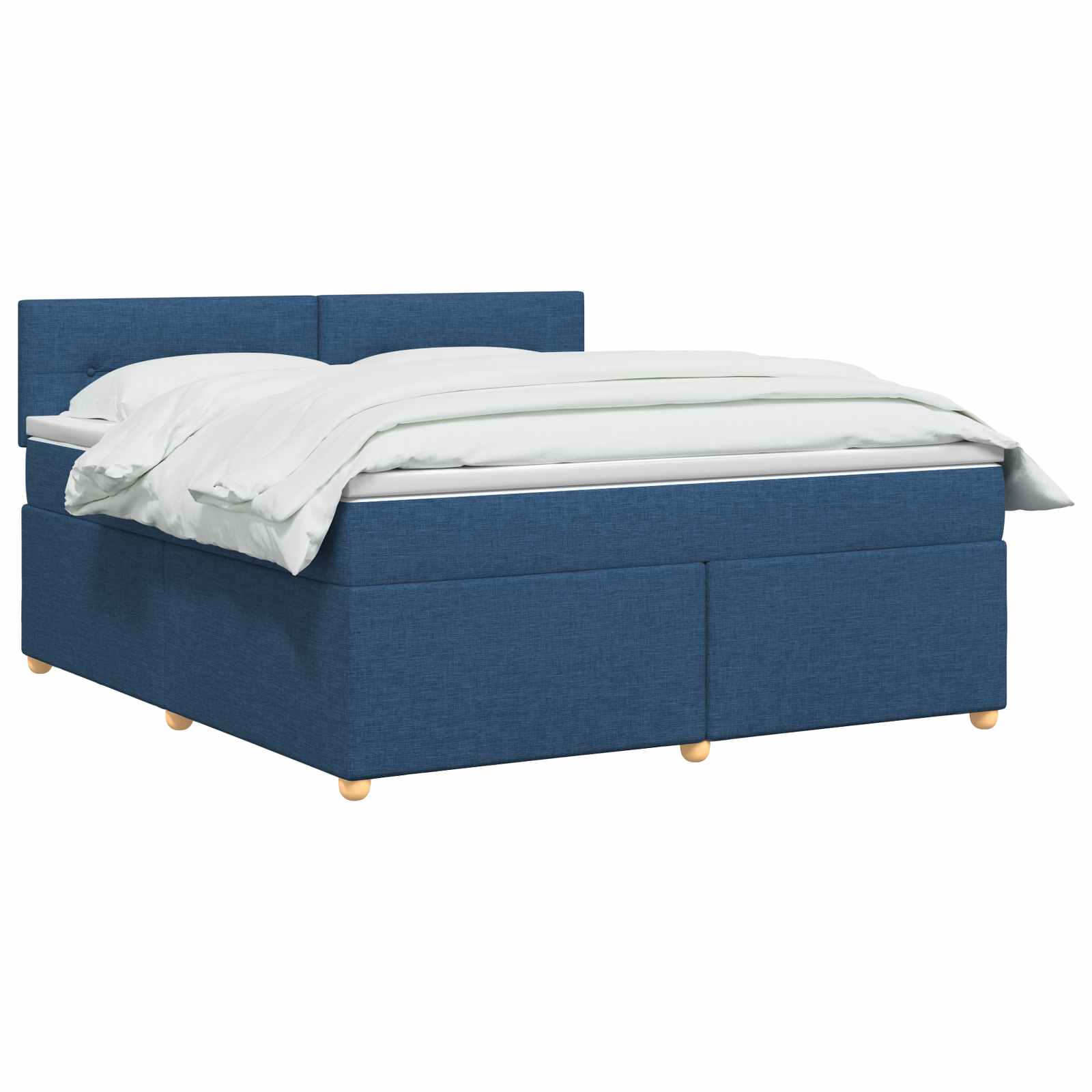 Lit boxspring avec matelas Bleu 140 x 190 cm Tissu - XIOS