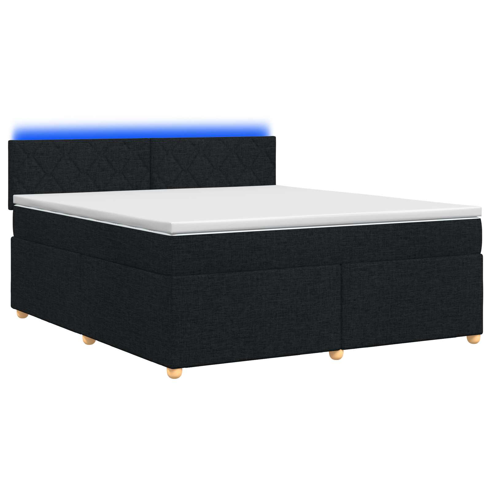 Lit boxspring avec matelas Noir 140 x 190 cm Tissu