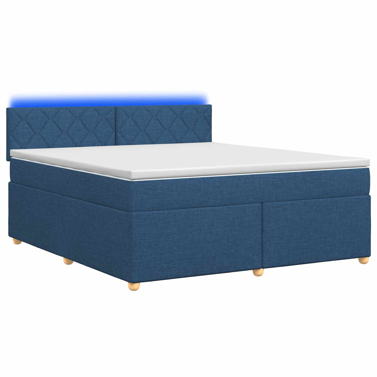 Lit boxspring avec matelas Bleu 140 x 190 cm Tissu
