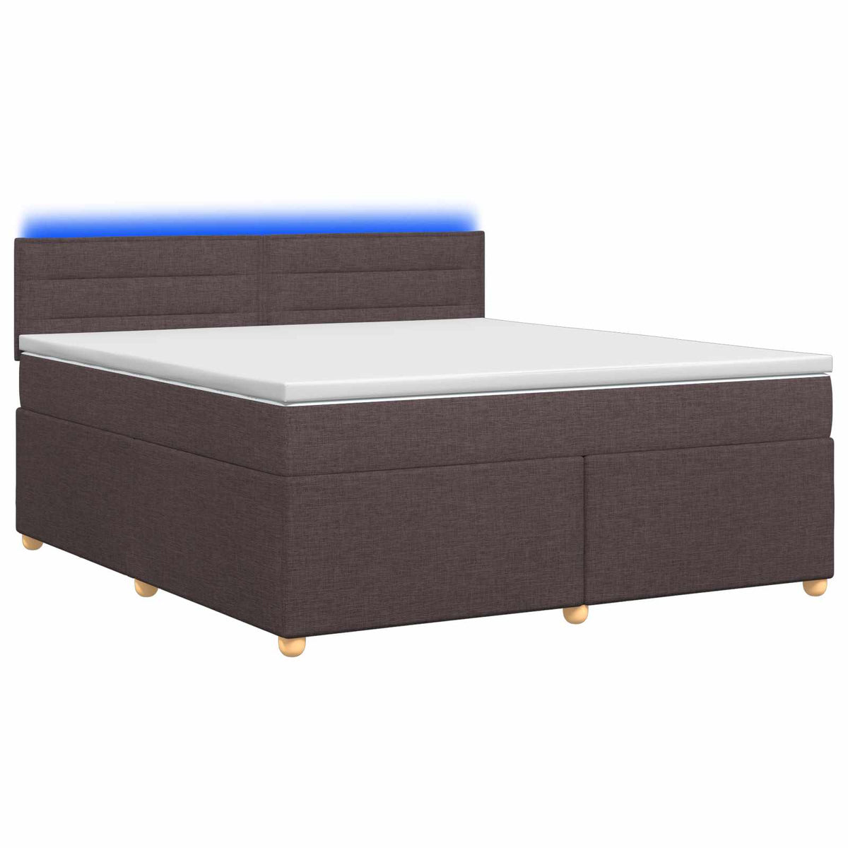 Lit boxspring avec matelas Marron foncé 140 x 200 cm Tissu