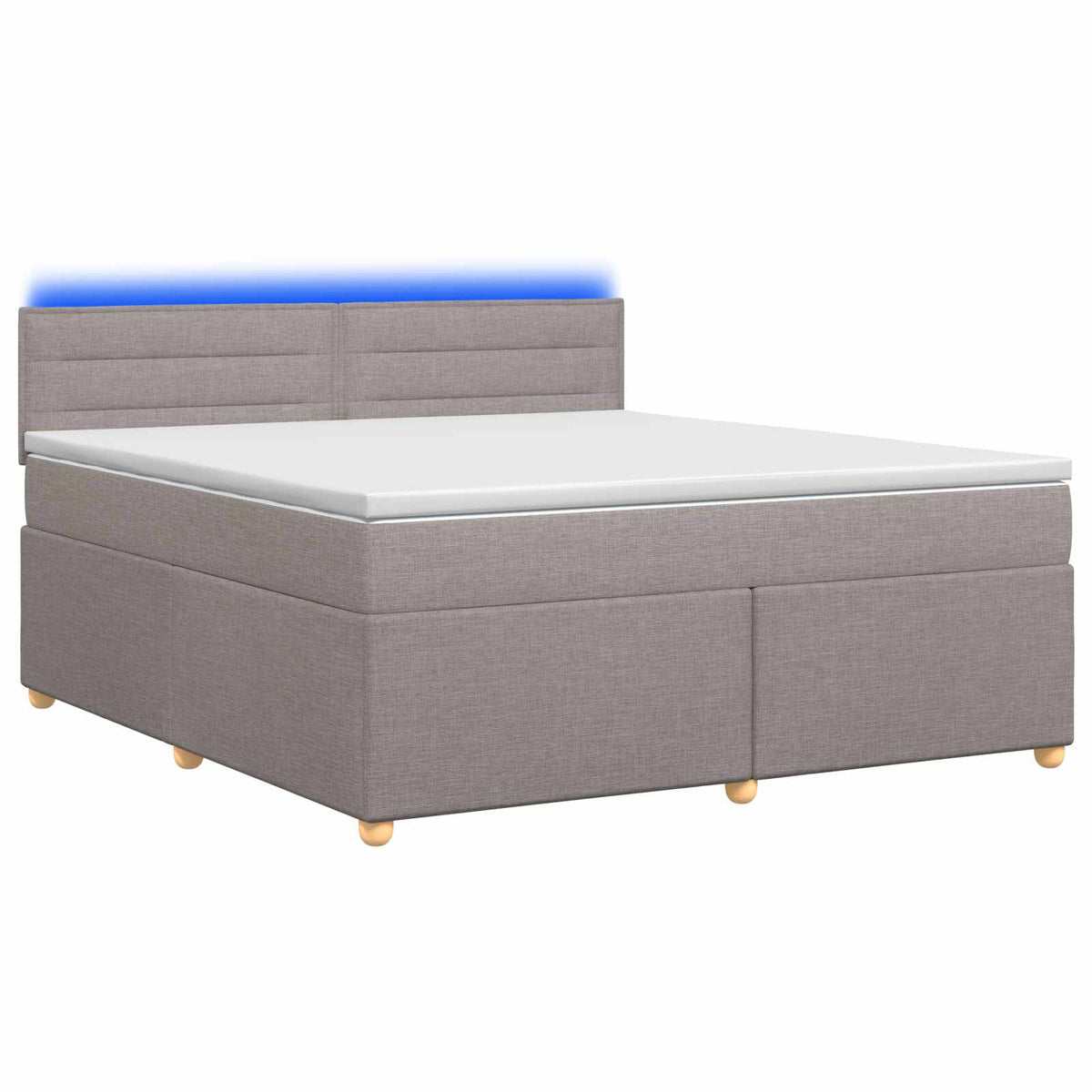 Lit boxspring avec matelas Taupe 140 x 200 cm Tissu