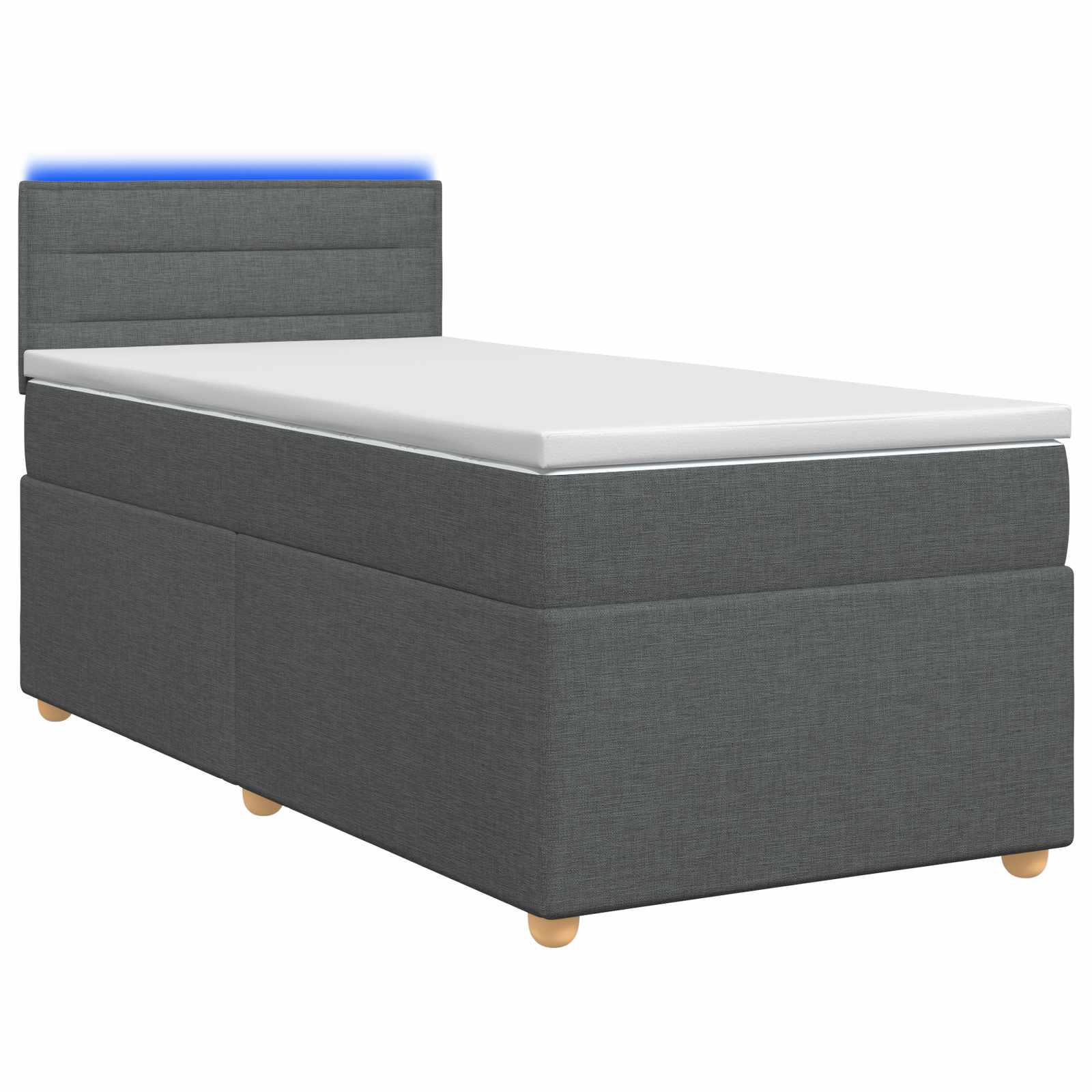 Lit de box spring avec matelas et LED Gris foncé 90 x 190 cm - XIOS