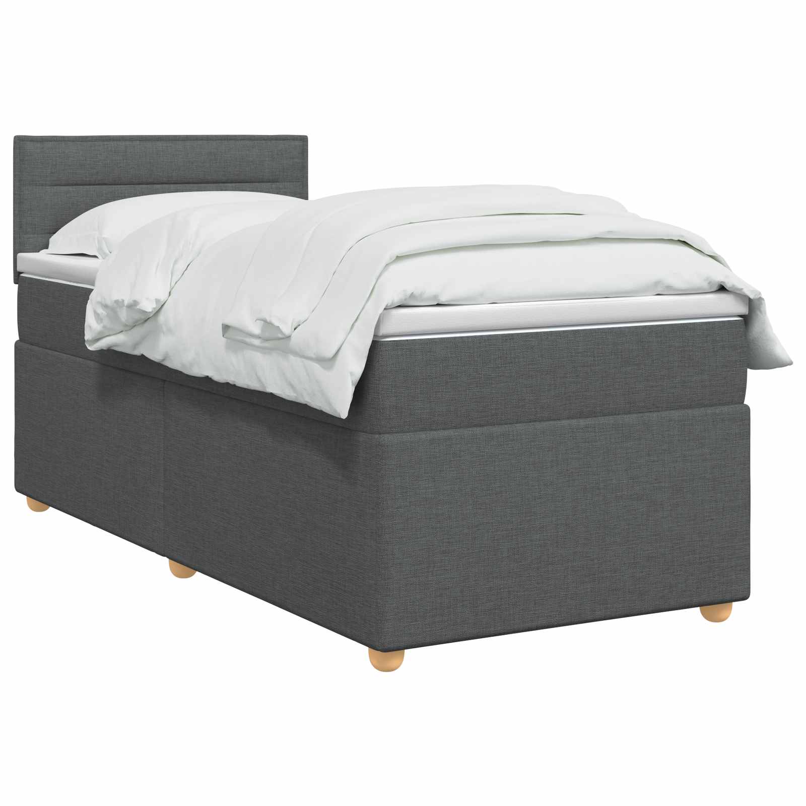 Lit de box spring avec matelas et LED Gris foncé 90 x 190 cm - XIOS