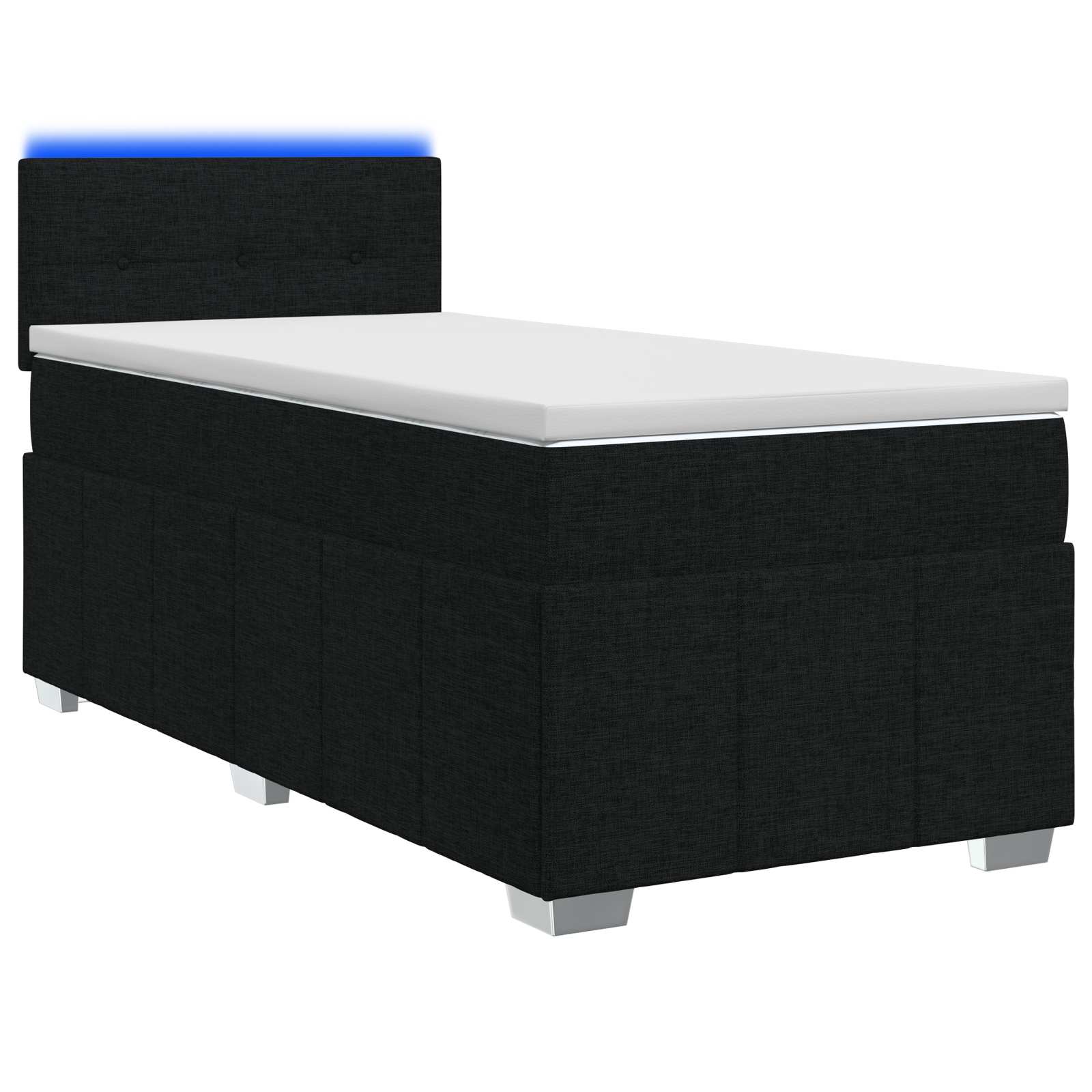 Lit boxspring avec matelas Noir 80 x 200 cm Tissu - XIOS