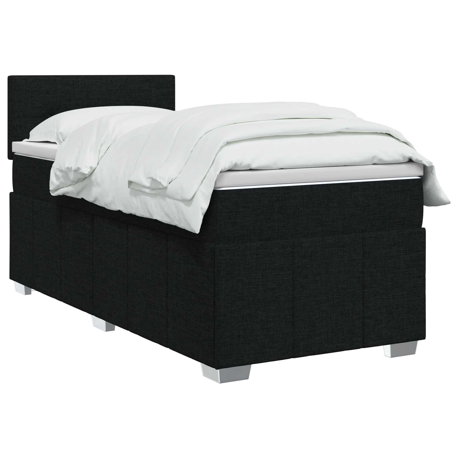 Lit boxspring avec matelas Noir 80 x 200 cm Tissu - XIOS