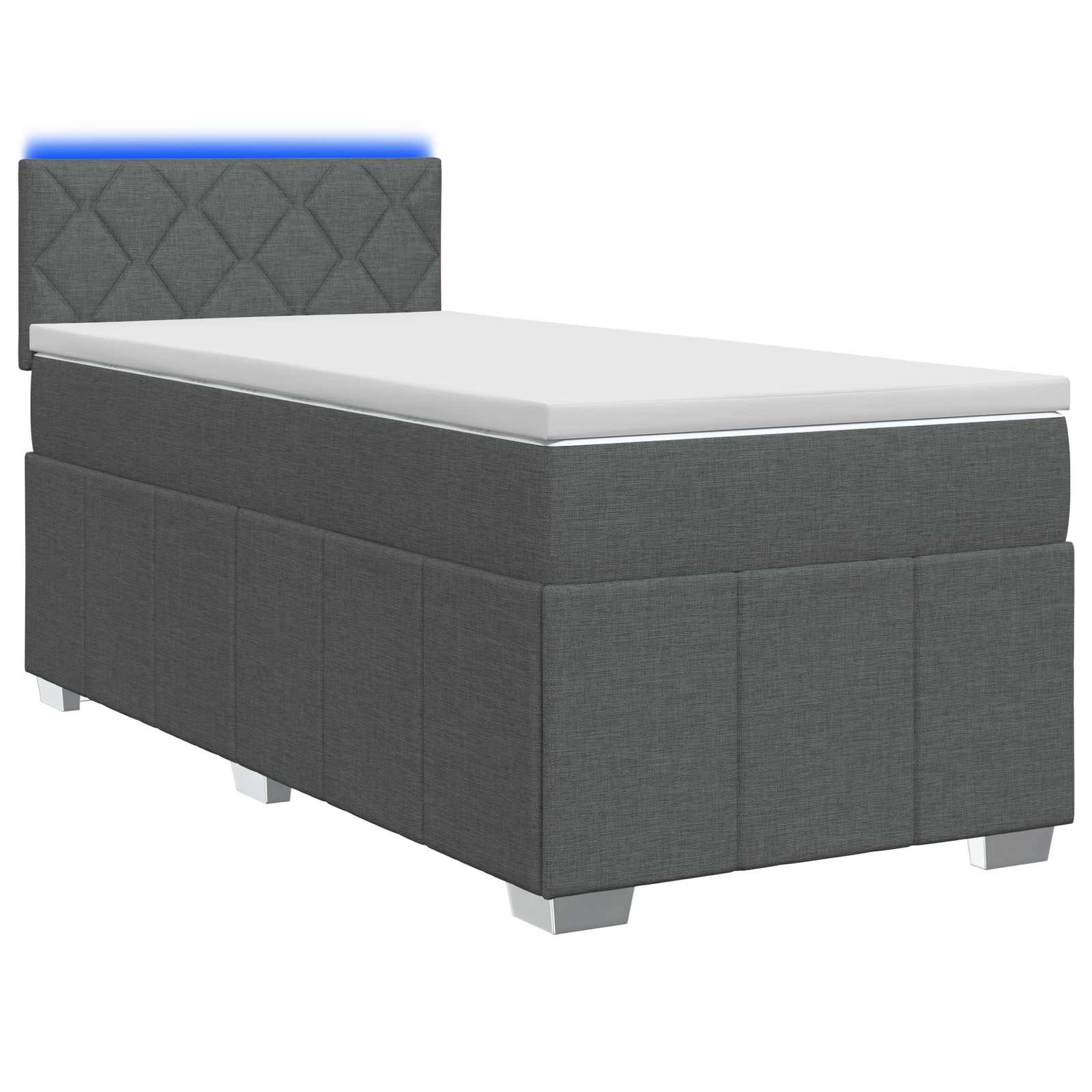 Lit boxspring avec matelas Gris foncé 80 x 200 cm Tissu - XIOS
