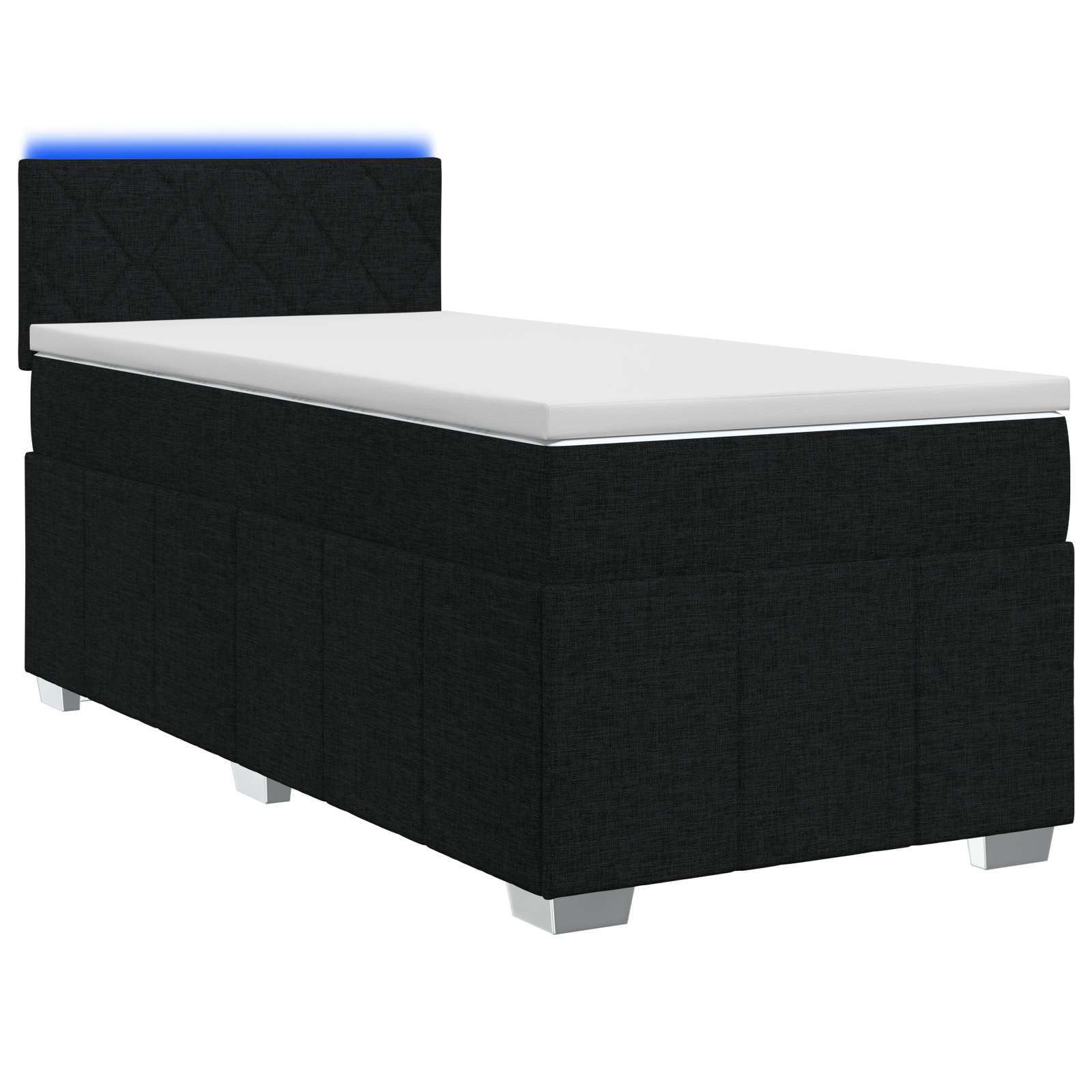 Lit boxspring avec matelas Noir 80 x 200 cm Tissu - XIOS