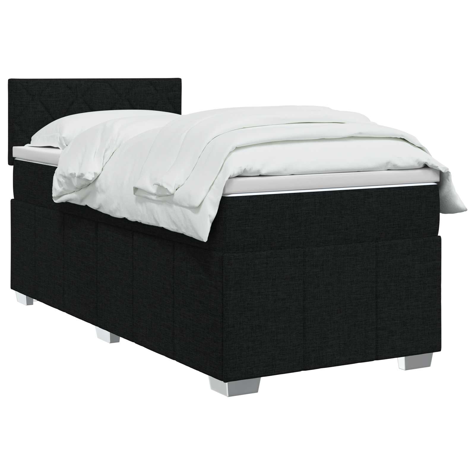 Lit boxspring avec matelas Noir 80 x 200 cm Tissu - XIOS