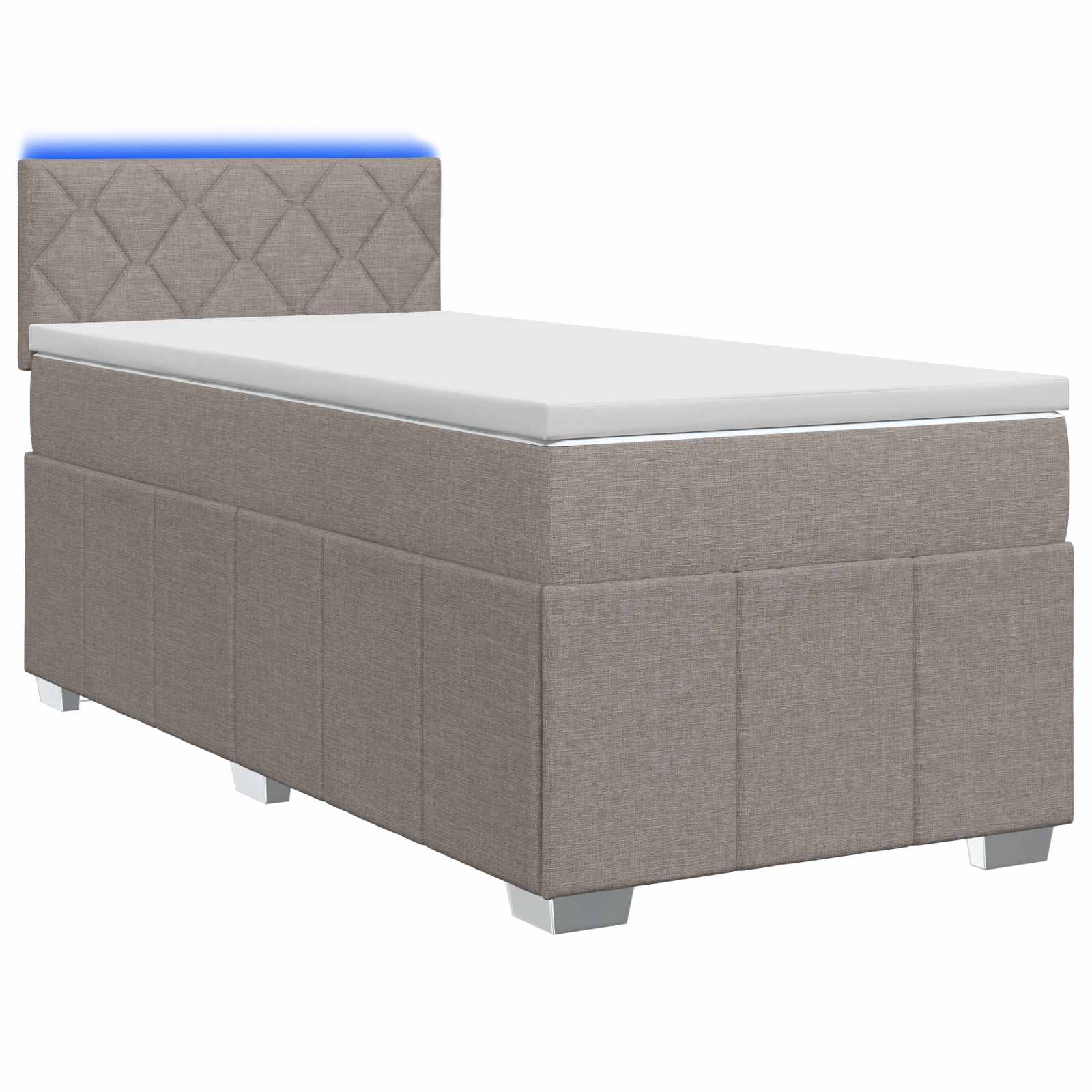 Lit boxspring avec matelas Taupe 80 x 200 cm Tissu