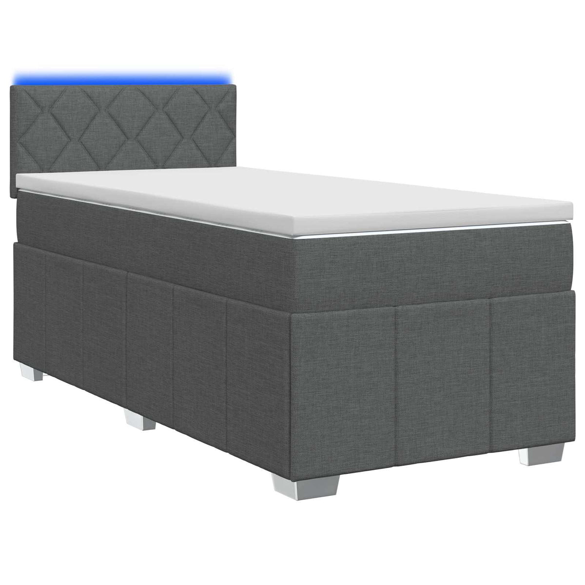 Lit boxspring avec matelas Gris foncé 90 x 190 cm Tissu