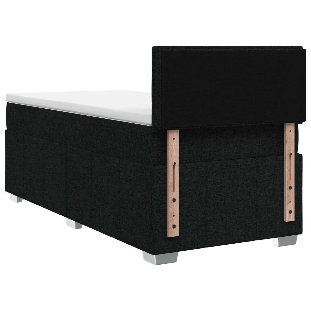 Lit boxspring avec matelas Noir 90 x 200 cm Tissu