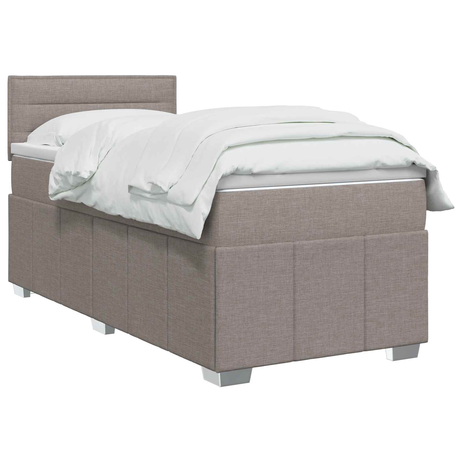Lit boxspring avec matelas Taupe 90 x 200 cm Tissu