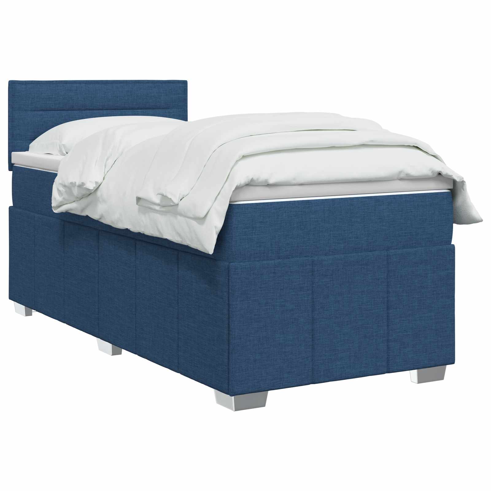 Lit boxspring avec matelas Bleu 90 x 200 cm Tissu - XIOS