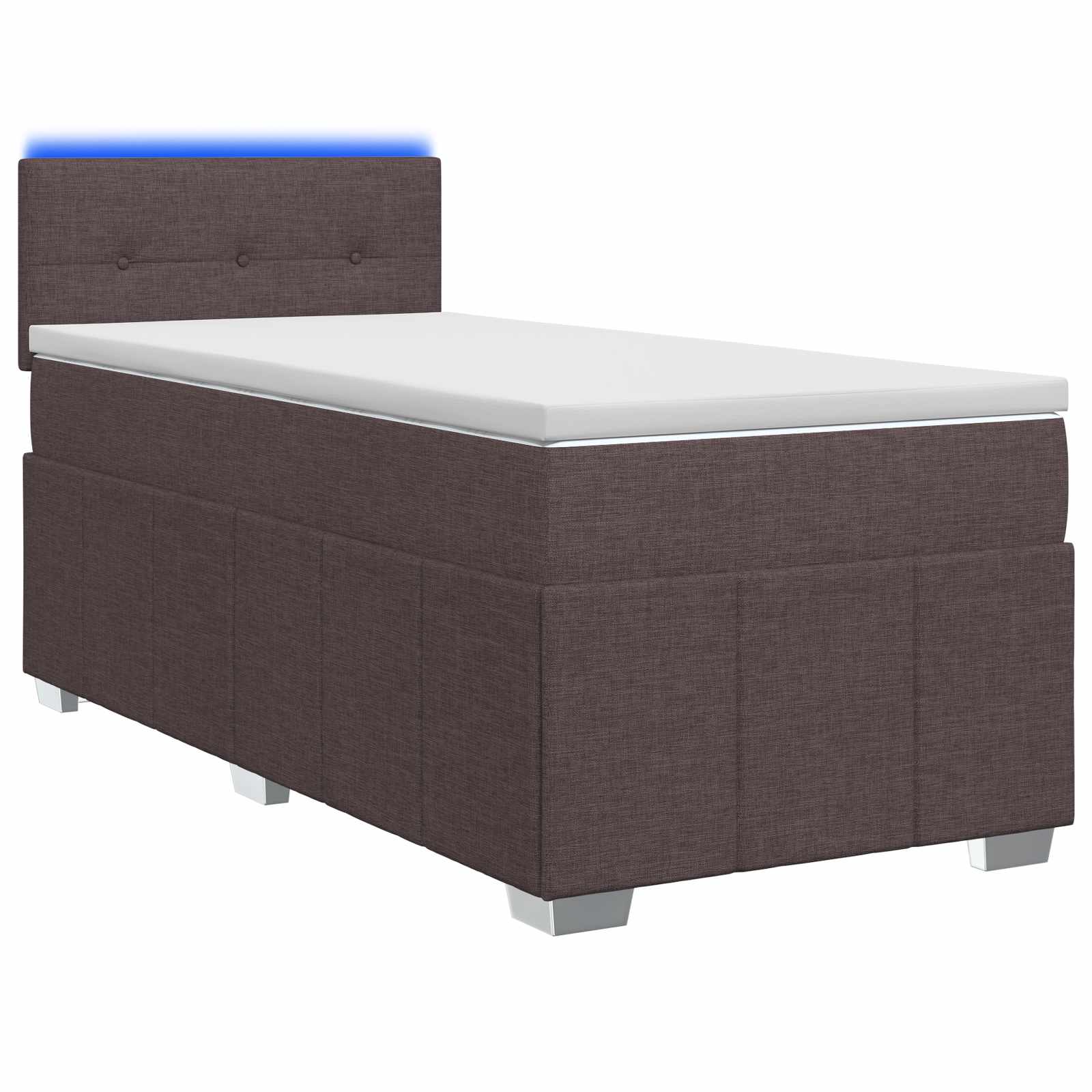 Lit boxspring avec matelas Marron foncé 100 x 200 cm Tissu - XIOS