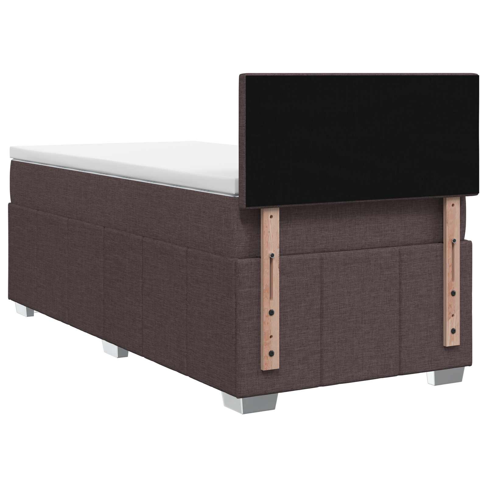 Lit boxspring avec matelas Marron foncé 100 x 200 cm Tissu - XIOS
