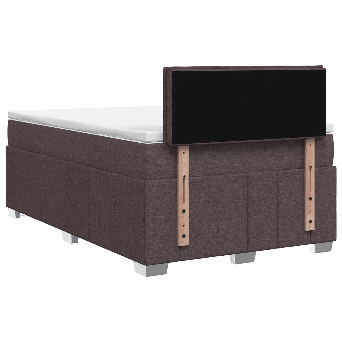 Lit boxspring avec matelas Marron foncé 120 x 190 cm Tissu