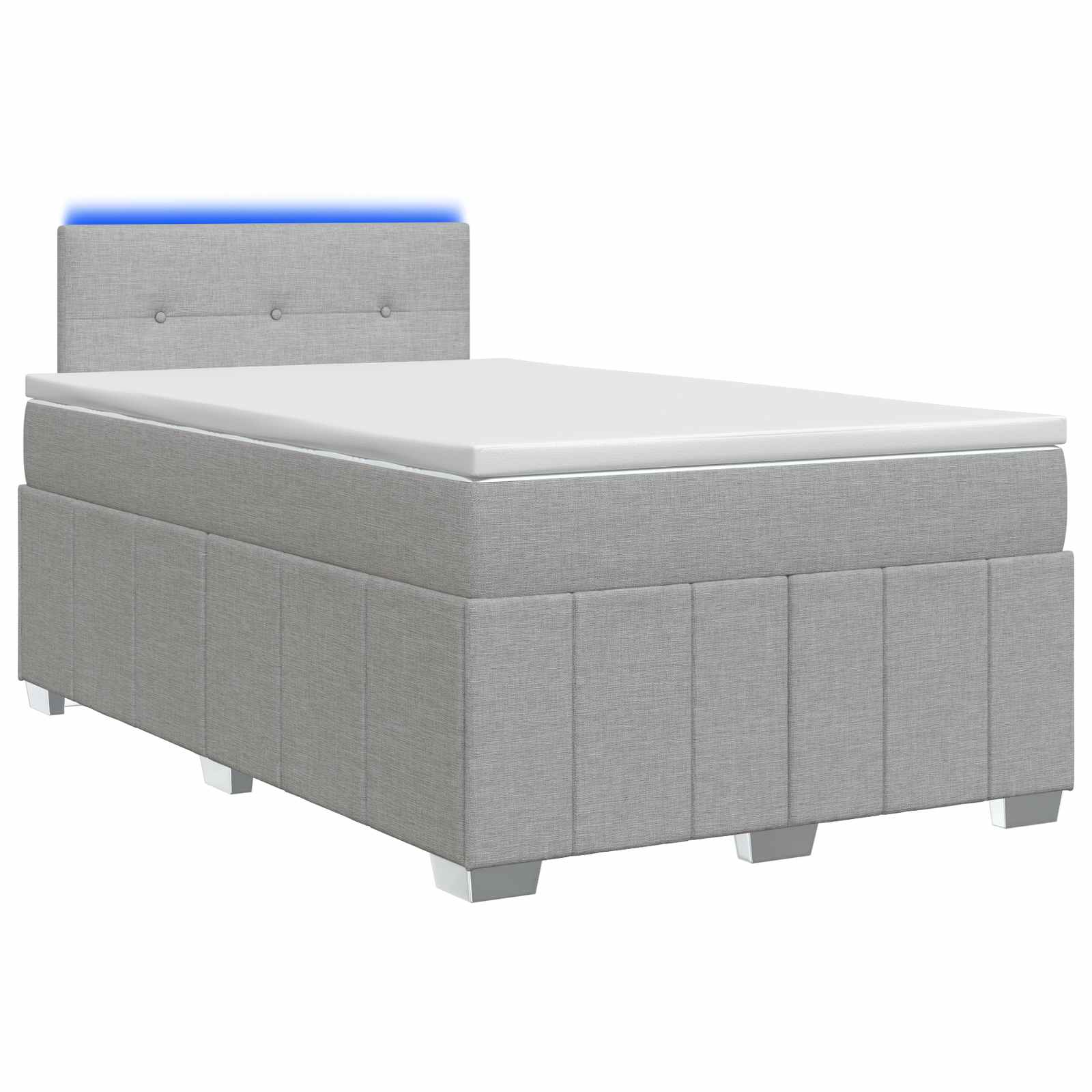 Lit boxspring avec matelas Gris clair 120 x 190 cm Tissu