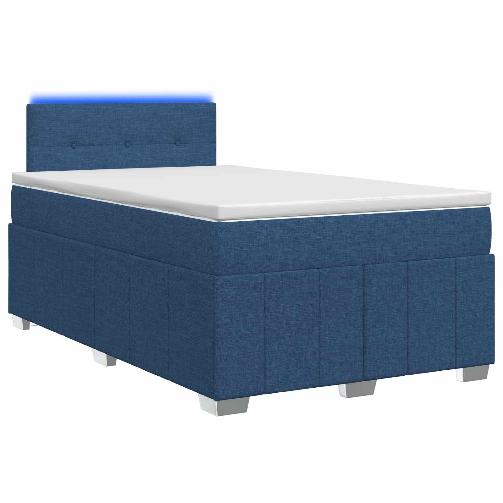 Lit boxspring avec matelas Bleu 120 x 190 cm Tissu
