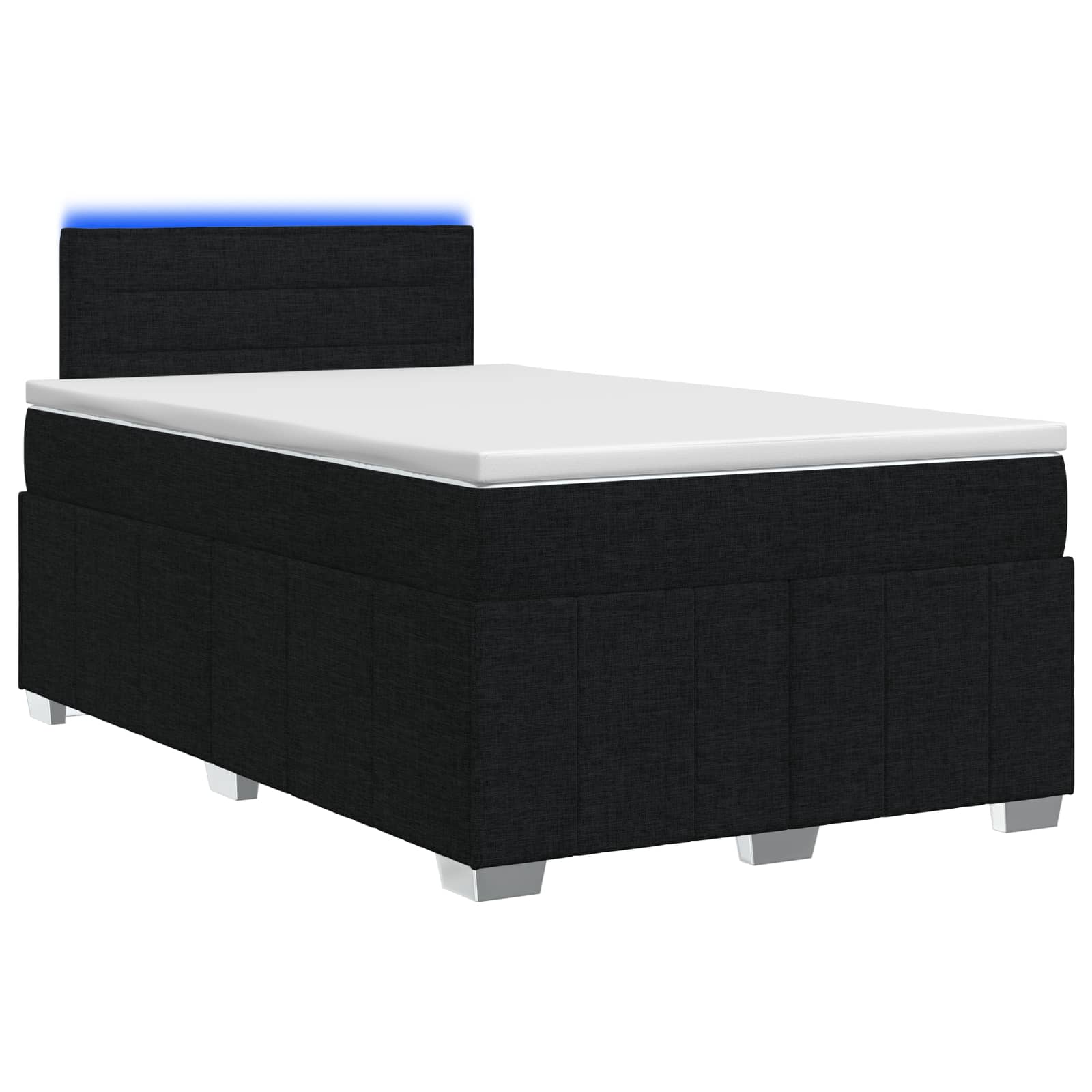 Lit boxspring avec matelas Noir 120 x 200 cm Tissu