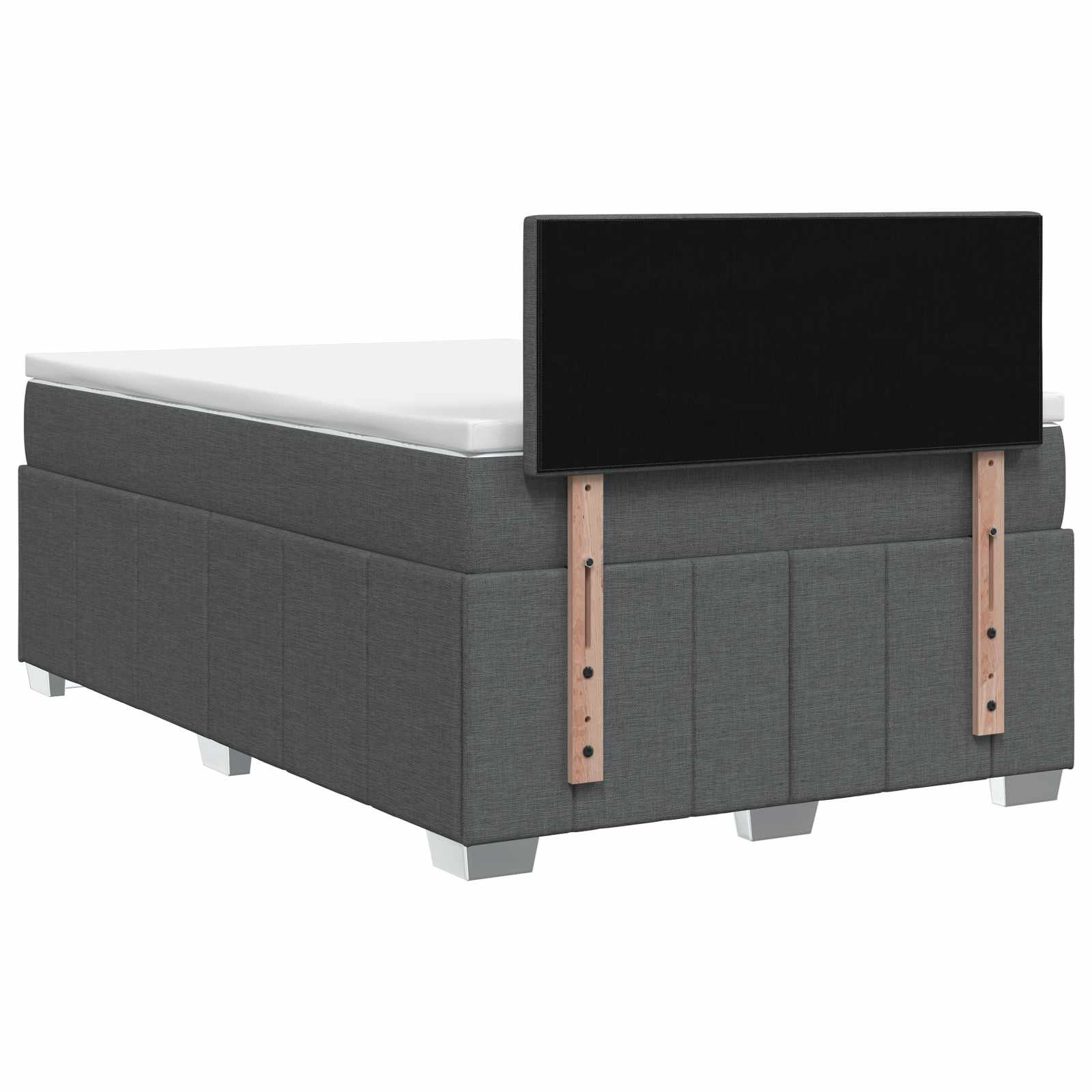 Lit boxspring avec matelas Gris foncé 120 x 200 cm Tissu