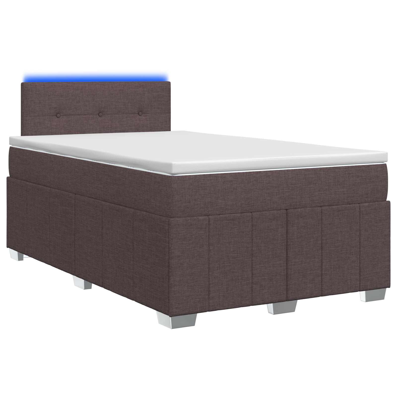Lit boxspring avec matelas Marron foncé 120 x 200 cm Tissu - XIOS