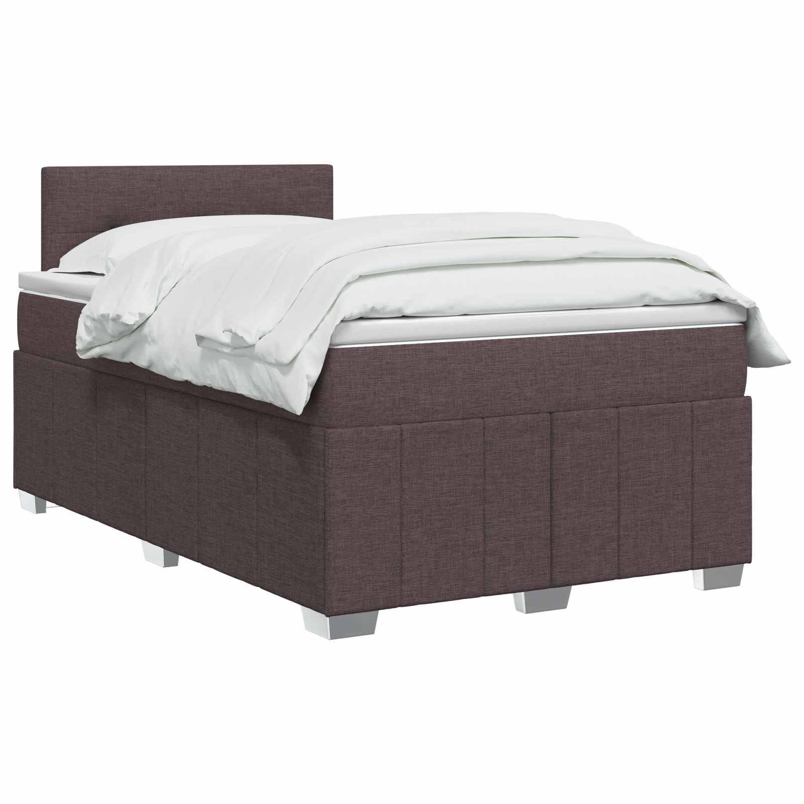 Lit boxspring avec matelas Marron foncé 120 x 200 cm Tissu - XIOS