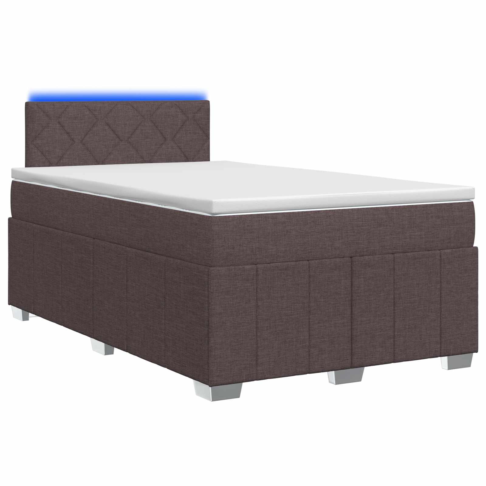 Lit boxspring avec matelas Marron foncé 120 x 200 cm Tissu - XIOS